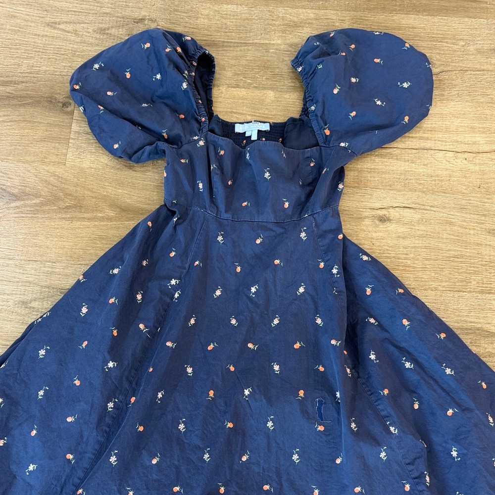 Hill House Navy Blue Floral Midi Matilda Dress - Picture 8 of 15